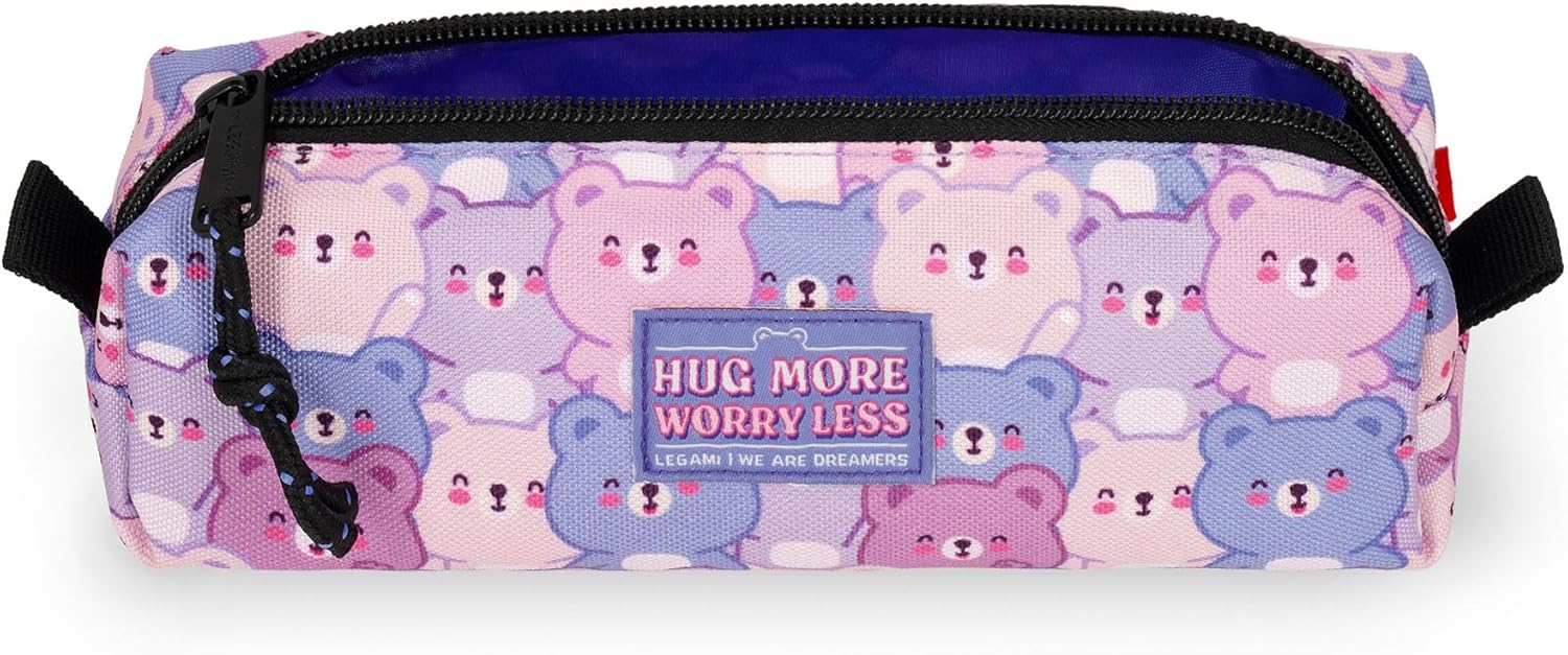 Legami - Astuccio My Pencil Case, Chiusura a Zip, in Plastica riciclata, Resistente, Capiente, Pratico, Astuccio per Scuola, per Ufficio, 22 x 6 cm