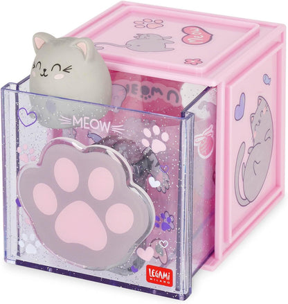LEGAMI - Cutie Cubes Desk Box Kitty Organiser Storage Box Sticker Sheet Included Stackable Multifunctional ABS 90 x 90 x 100 cm