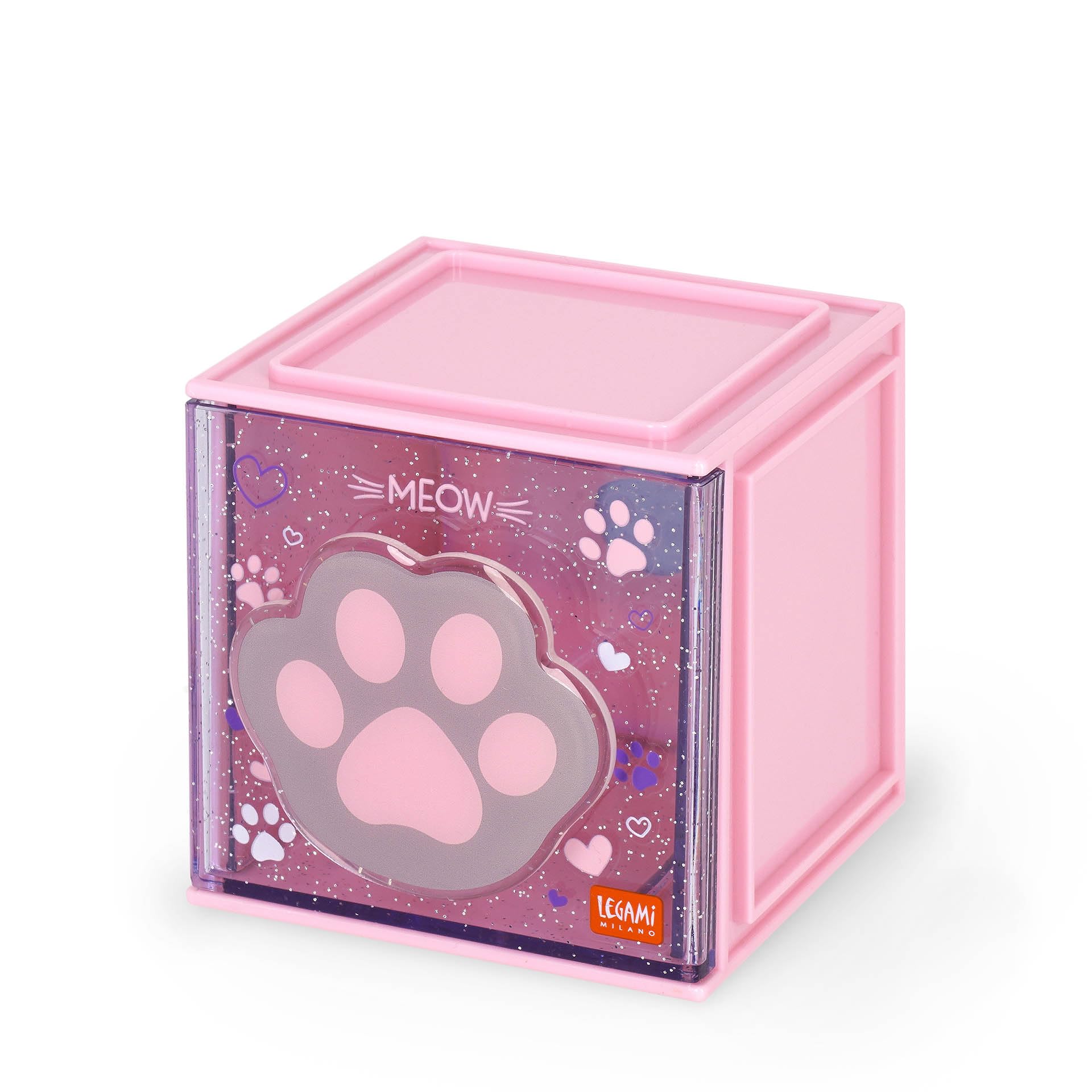 LEGAMI - Cutie Cubes Desk Box Kitty Organiser Storage Box Sticker Sheet Included Stackable Multifunctional ABS 90 x 90 x 100 cm