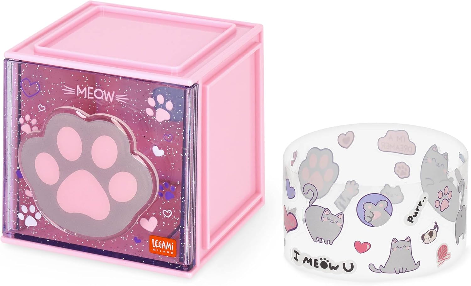 LEGAMI - Cutie Cubes Desk Box Kitty Organiser Storage Box Sticker Sheet Included Stackable Multifunctional ABS 90 x 90 x 100 cm
