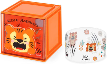 LEGAMI - Cutie Cubes Tiger Desk Organiser Storage Box Sticker Sheet Included Stackable Multifunctional ABS 90 x 90 x 100 cm