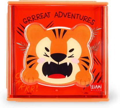 LEGAMI - Cutie Cubes Tiger Desk Organiser Storage Box Sticker Sheet Included Stackable Multifunctional ABS 90 x 90 x 100 cm