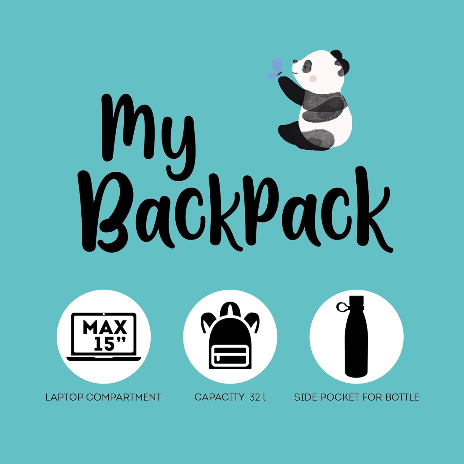 Legami - Zaino Per Scuola My Backpack, Cartella Scuola Foderata e Imbottita, Chiusura a Zip, Tasca Interna per Laptop e Tablet, Utilizzabile per viaggiare 32 L, 35 x 45 x 20 cm