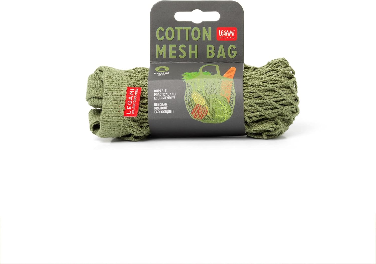 Legami - Borsa a Rete in Cotone, Dimensioni: 35 x 65 cm, Resistente, Pratica, Ecologica, Perfetta per la Spiaggia, Piscina, Mare, Scuola, per Portare i Giochi da Spiaggia, Teli Mare, Spesa