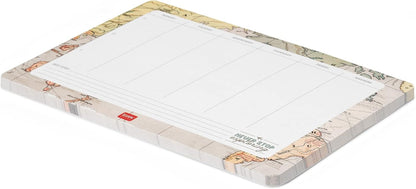 Legami - Mouse Mat & Block Notes, Smart Notes, 25 x 17 cm, Paper, 80 g/m², Travel Theme, Made in Italy, 55 Detachable Sheets, for Notes, Notes, Memo, for Office and Home, Customize Desk