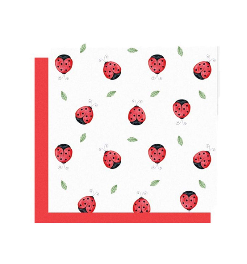 Biglietto di Auguri con Coccinelle, 7 x 7 cm