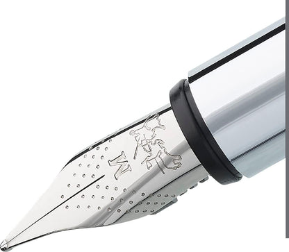 Faber-Castell 342001 - Stilografica Neo Slim acciaio inox, pennino F, argento lucido