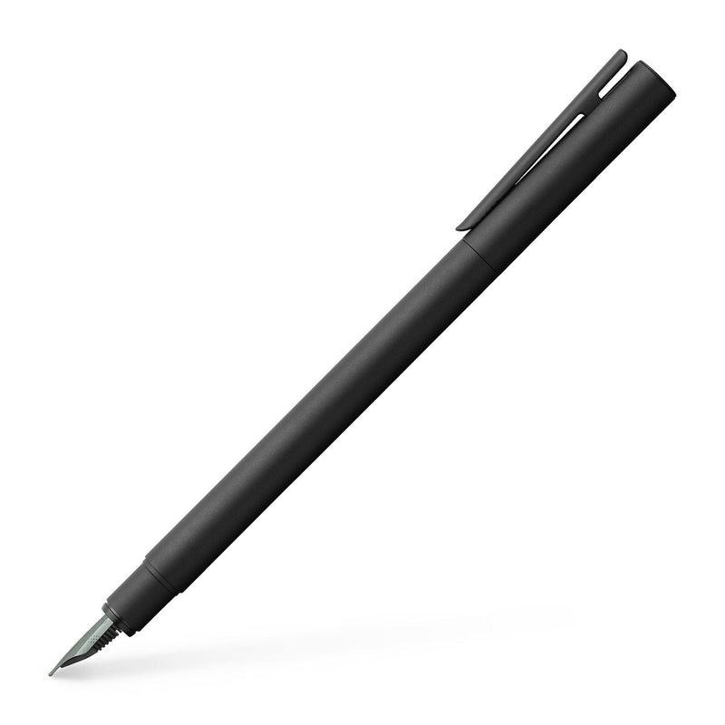 Faber-Castell 342303 - Stilografica Neo Slim in metallo, larghezza pennino B, nero