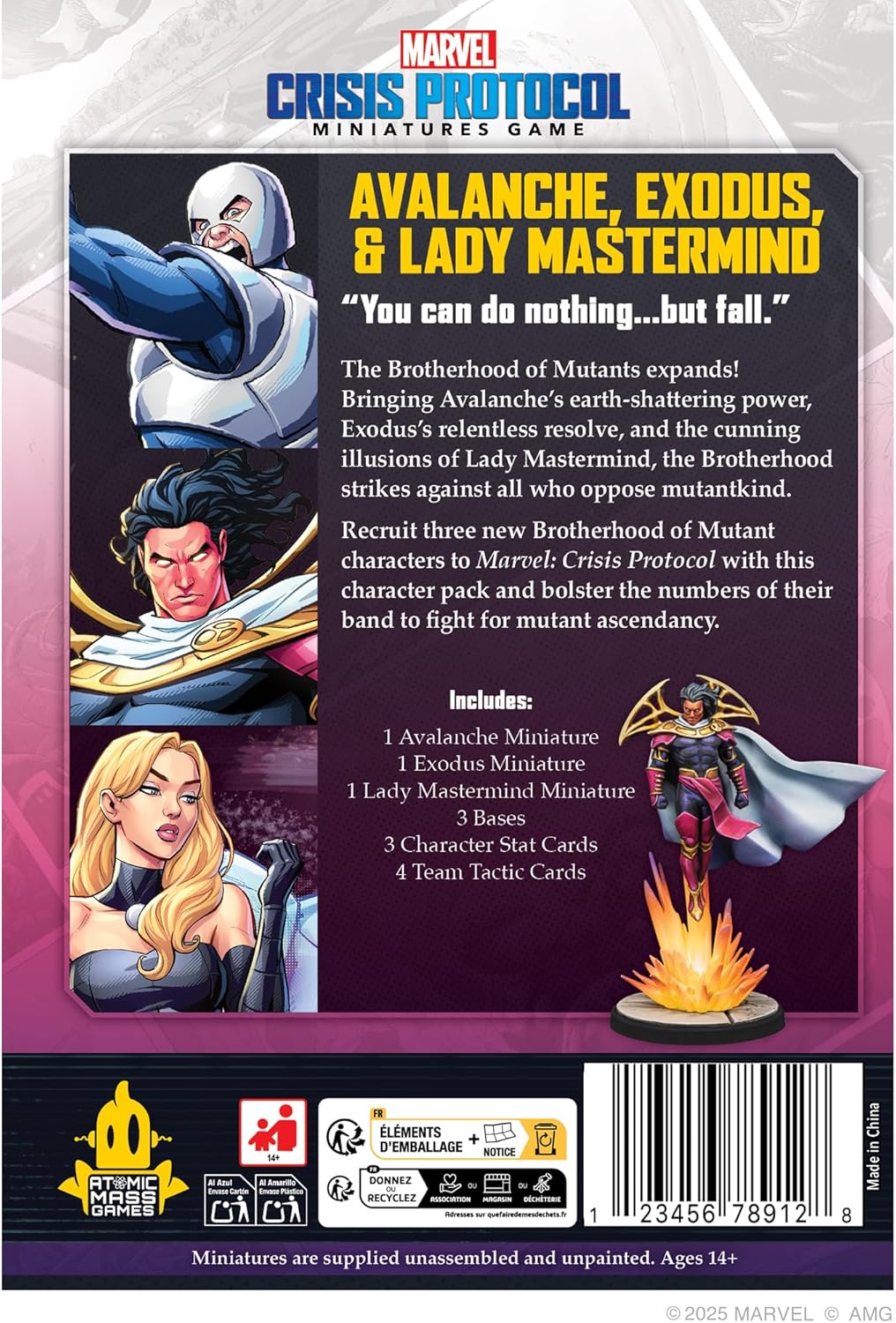 Asmodee | Marvel Crisis Protocol - Avalanche, Exodus & Lady Mastermind | Tabletop Miniatures Expansion | Ages 14+ | 2 Players | 90 Minutes Playing Time
