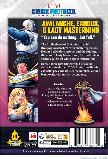 Asmodee | Marvel Crisis Protocol - Avalanche, Exodus & Lady Mastermind | Tabletop Miniatures Expansion | Ages 14+ | 2 Players | 90 Minutes Playing Time