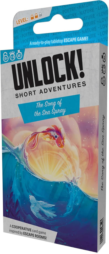 Asmodee | Unlock! Short Adventures 11 - The Song of the Sea Spray | Escape Room Card Game | Ages 10+ | 1-6 Players | 45 Minutes Playing Time