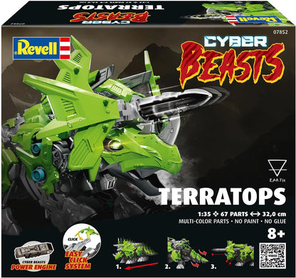Revell 07852 TerraTops: CyberBeasts 1:35 Scale Unbuilt Pre-Coloured Plastic Model Kit With Moving Parts & CyberBeasts Engine