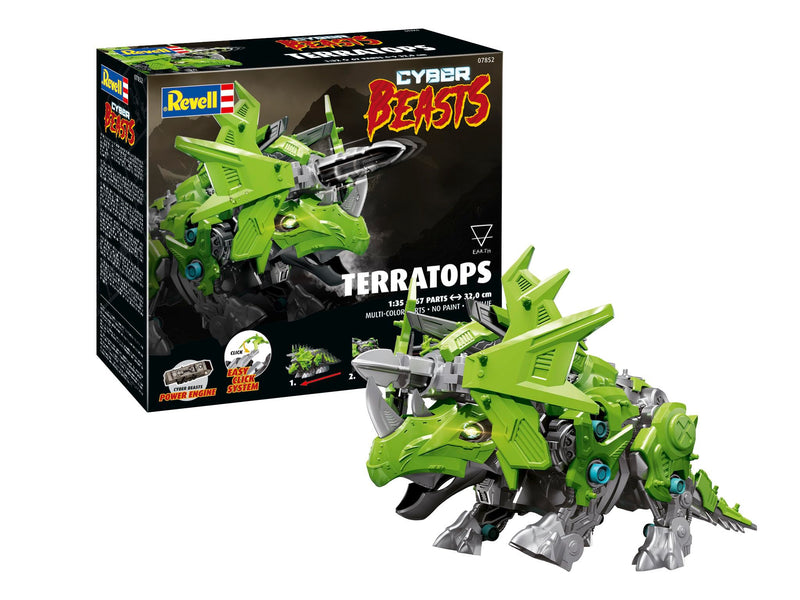 Revell 07852 TerraTops: CyberBeasts 1:35 Scale Unbuilt Pre-Coloured Plastic Model Kit With Moving Parts & CyberBeasts Engine