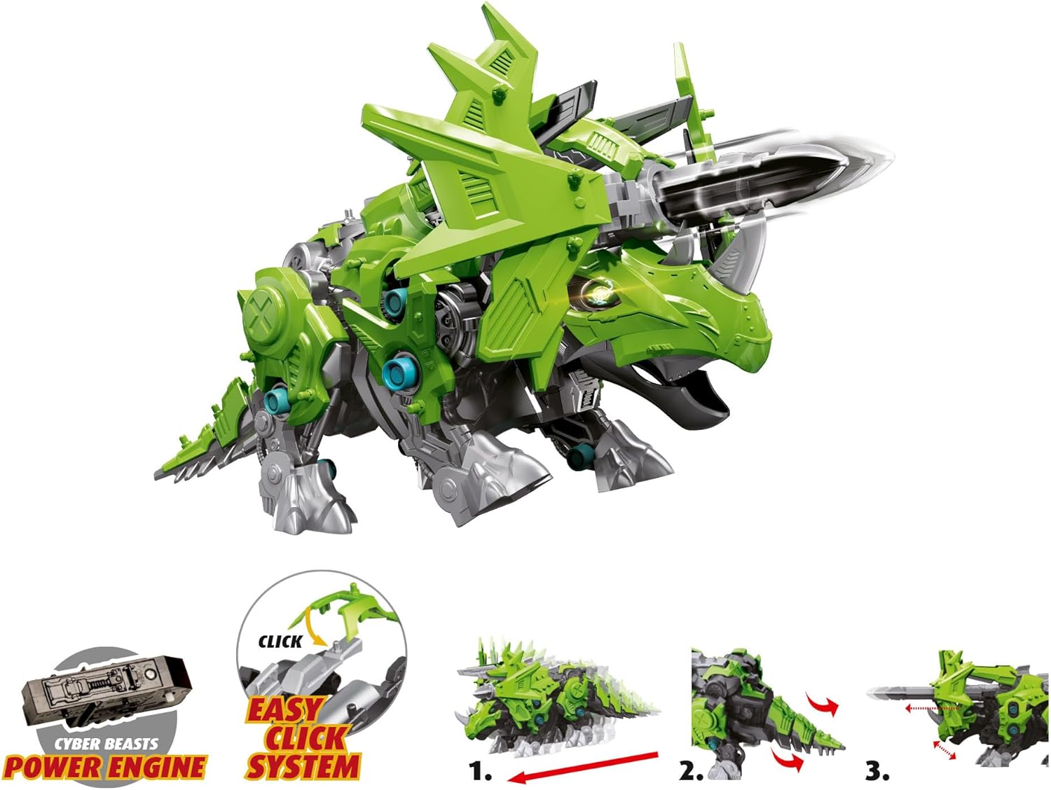 Revell 07852 TerraTops: CyberBeasts 1:35 Scale Unbuilt Pre-Coloured Plastic Model Kit With Moving Parts & CyberBeasts Engine