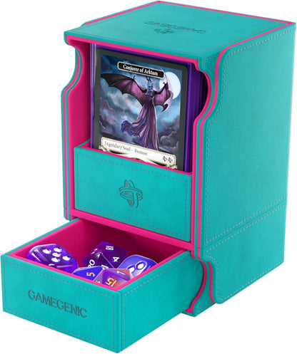 Gamegenic, Watchtower 100+ XL Exclusive Line Teal/Pink, up to 100 Double-Sided Cards, Colour: Turquoise/Pink