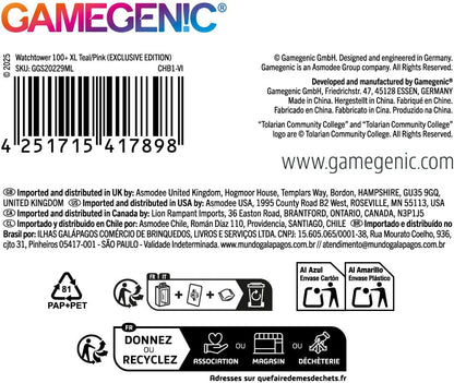 Gamegenic, Watchtower 100+ XL Exclusive Line Teal/Pink, up to 100 Double-Sided Cards, Colour: Turquoise/Pink
