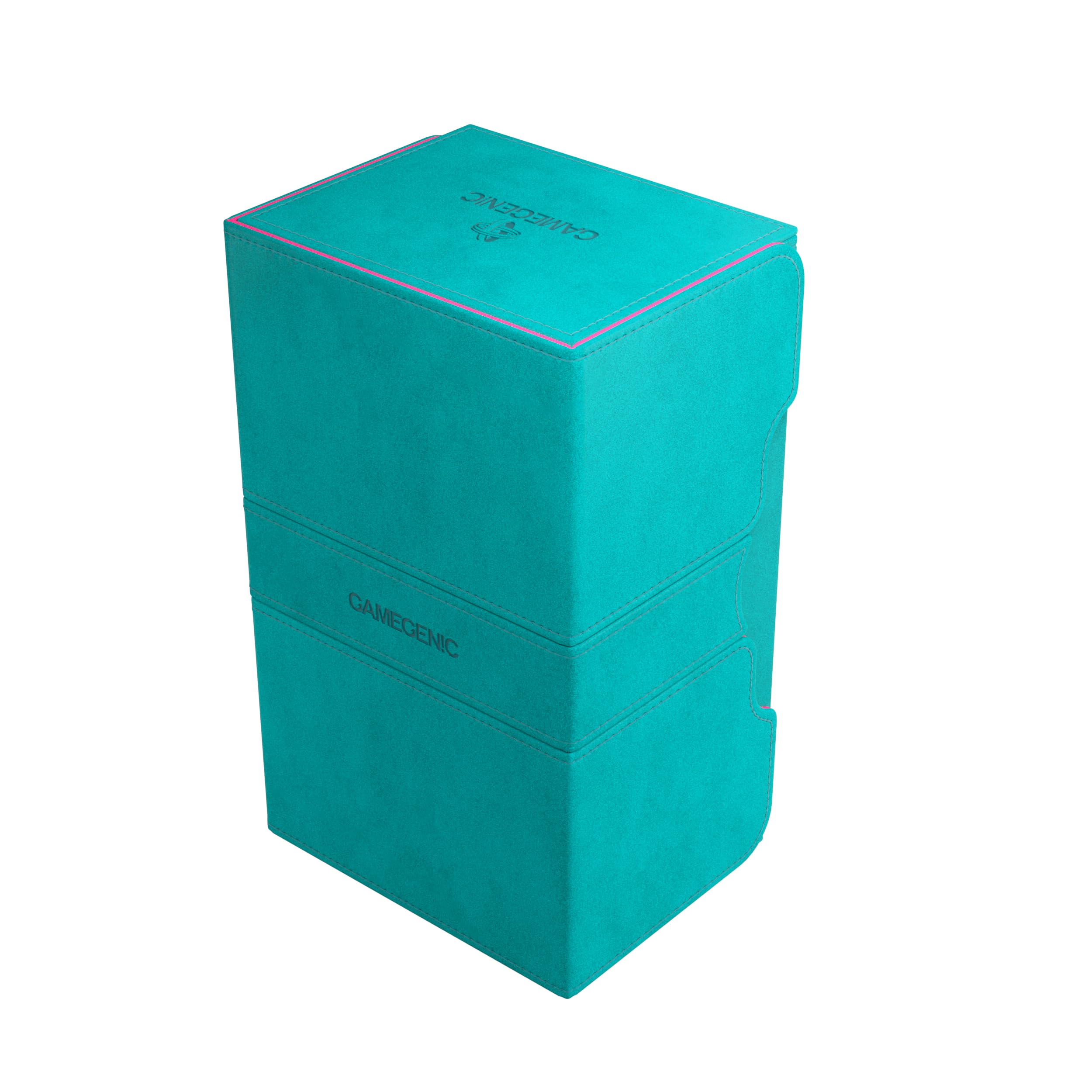 Gamegenic | Stronghold Deck Pod 200+ XL - Teal/Pink | Trading Card Game Accessory