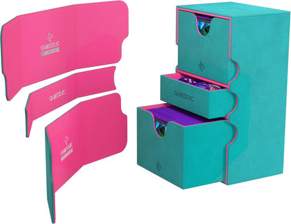 Gamegenic | Stronghold Deck Pod 200+ XL - Teal/Pink | Trading Card Game Accessory