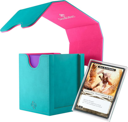 Gamegenic | Squire Deck Pod PLUS 100+ XL - Teal/Pink | Trading Card Game Accessory