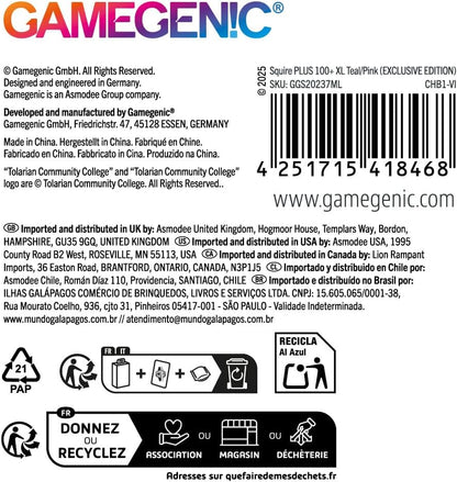 Gamegenic | Squire Deck Pod PLUS 100+ XL - Teal/Pink | Trading Card Game Accessory