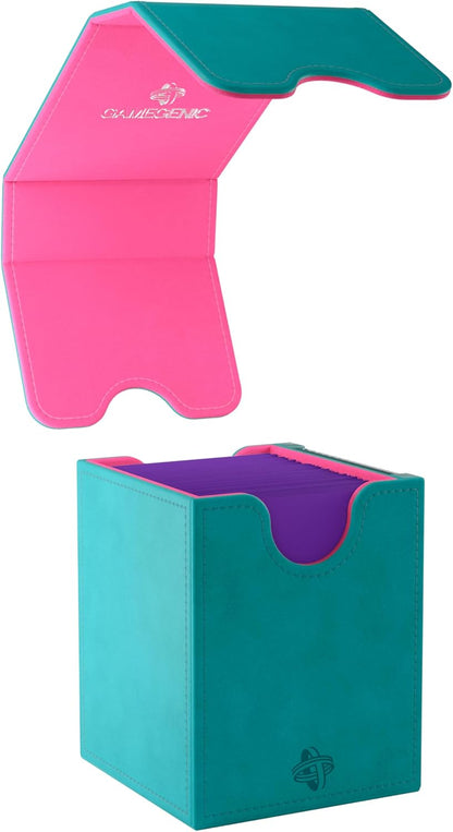 Gamegenic | Squire Deck Pod PLUS 100+ XL - Teal/Pink | Trading Card Game Accessory