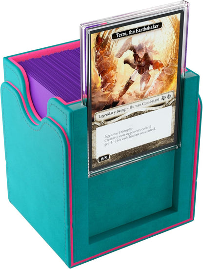 Gamegenic | Squire Deck Pod PLUS 100+ XL - Teal/Pink | Trading Card Game Accessory