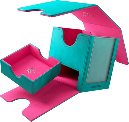 Gamegenic, Sidekick PRO 100+ XL Exclusive Line Teal/Pink, up to 100 Double-Sided Cards, Colour: Turquoise / Pink