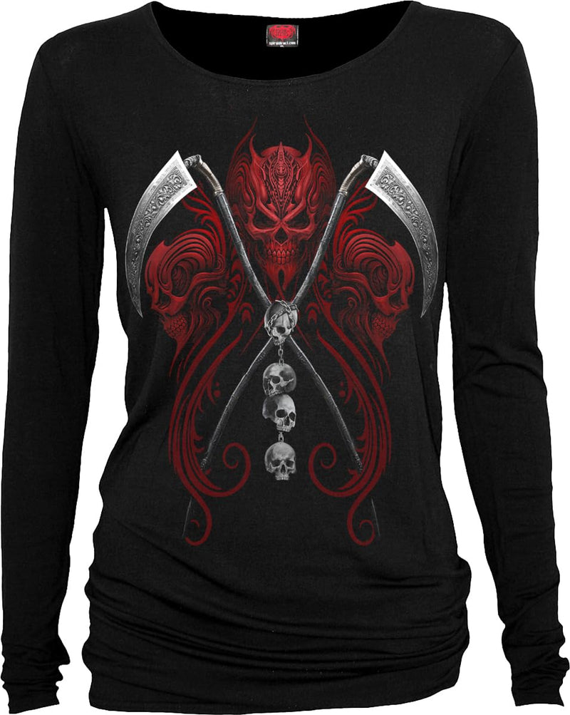 Spiral - REAPERESS (Female Black Long Sleeve Tops) Small