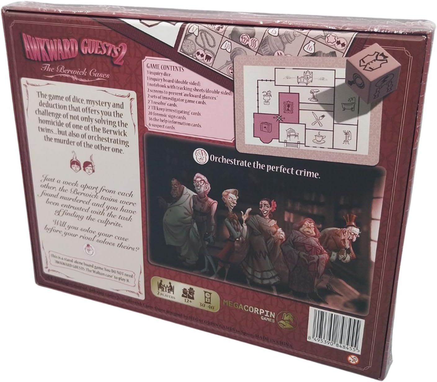 Megacorpin Games Awkward Guests 2: The Berwick Cases - Mystery Deduction Board Game | Murder Investigation, Crime Solving, Replayable Strategy Game for Adults & Teens Game in English