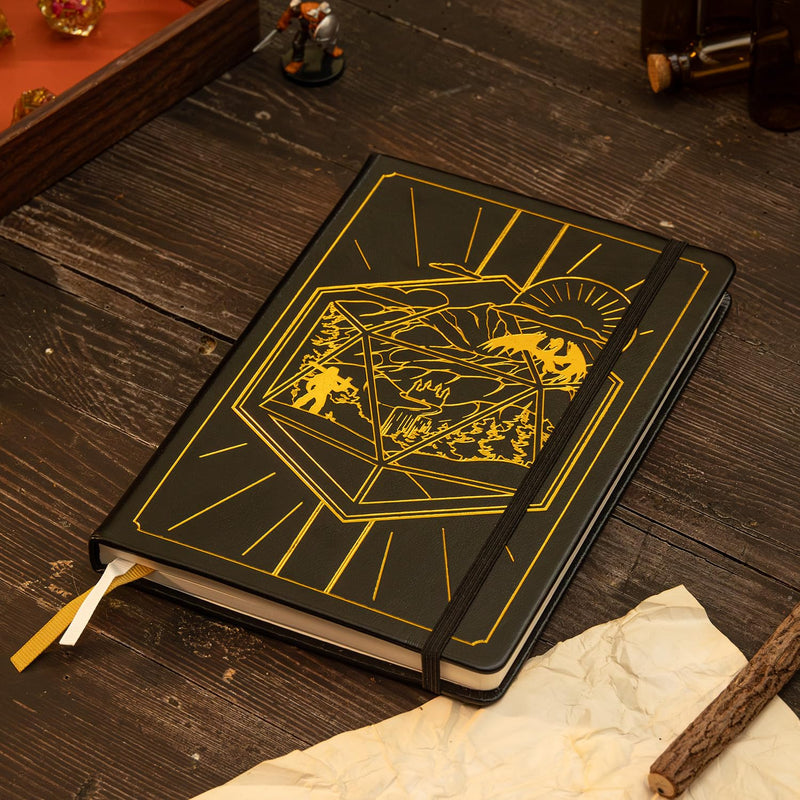 GlassStaff DnD 5e Character Notebook Journal – Player journal – Character sheet - PU leather journal dnd - Dungeons and Dragons Quest - dnd character sheets (Black