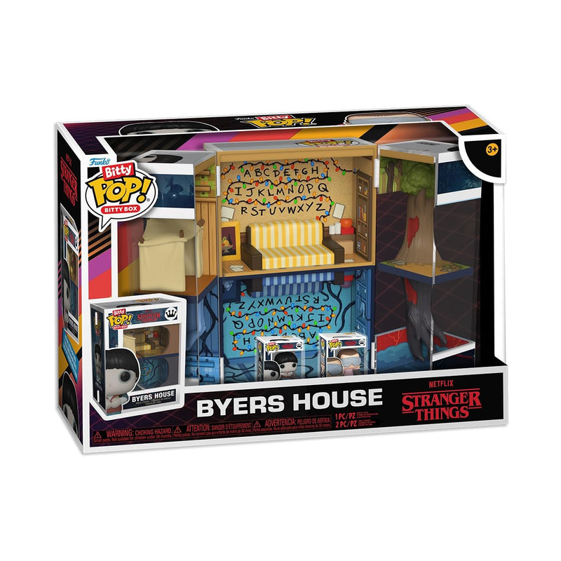 Funko Bitty Pop! Bitty Boxes: Stranger Things - Byers House Playset with 2-0.9 Inch Tiny Mini Figures - Collector's Display Case with Interior Scene and Storage - Gift Idea
