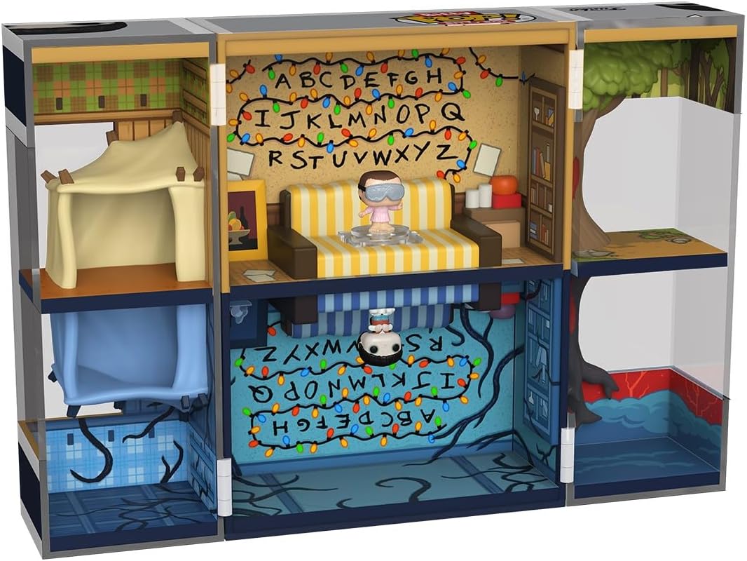 Funko Bitty Pop! Bitty Boxes: Stranger Things - Byers House Playset with 2-0.9 Inch Tiny Mini Figures - Collector's Display Case with Interior Scene and Storage - Gift Idea