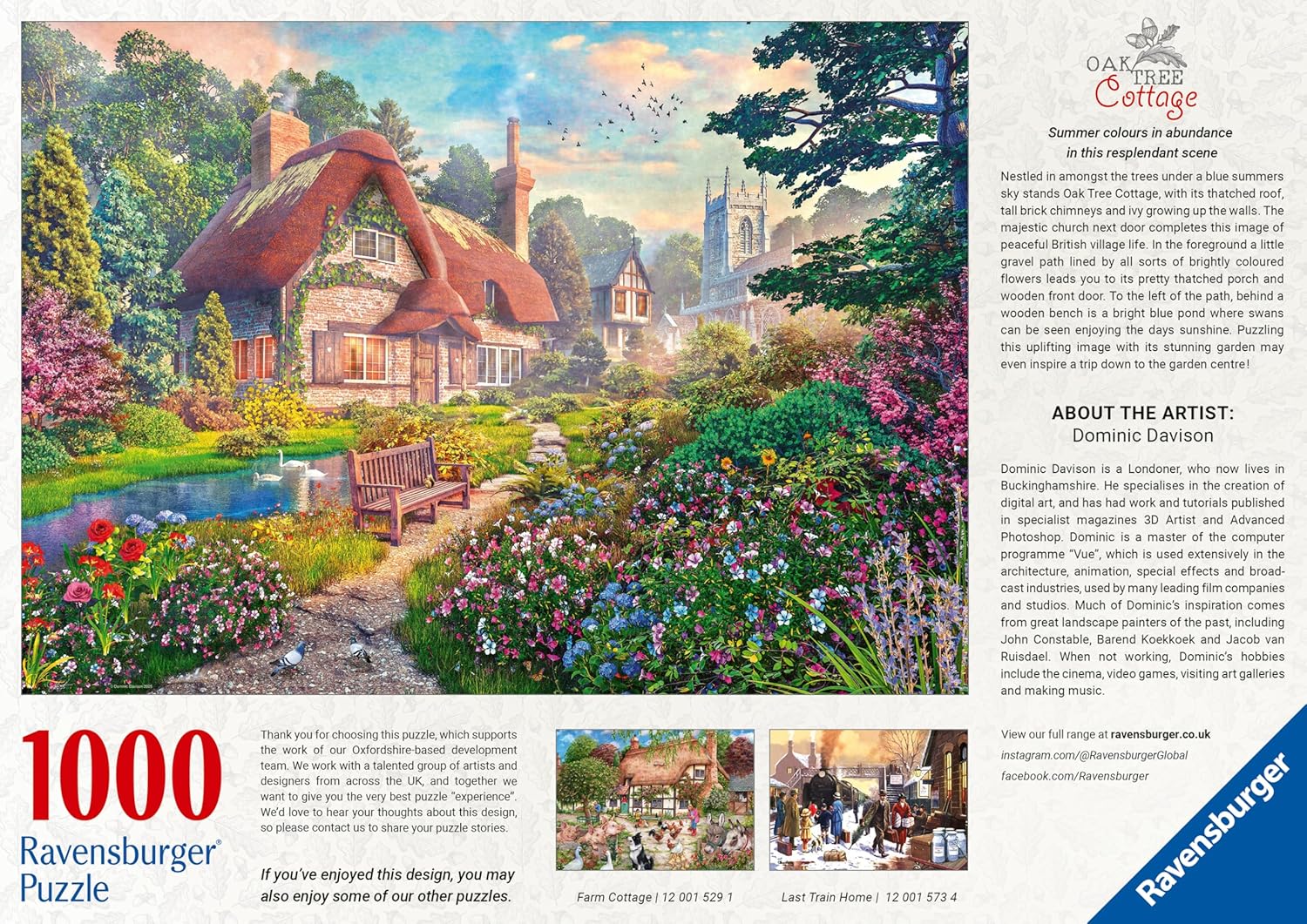 Ravensburger Oak Tree Cottage 1000 piece Jigsaw Puzzle for Adults and Kids Age 12 and Up
