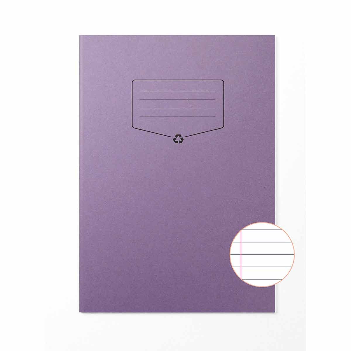 Silvine BACOFF Recycled Exercise Book A4 - Color: Purple