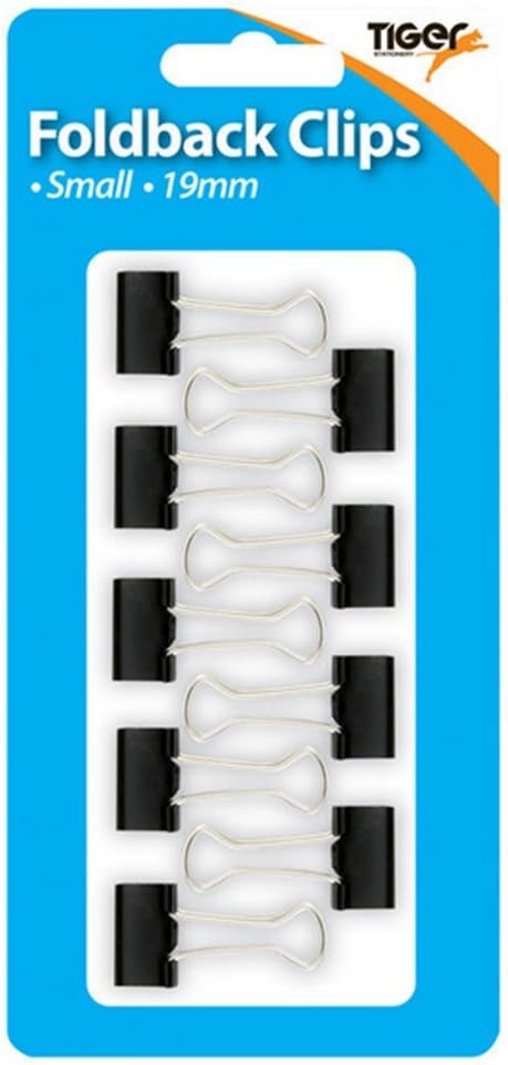 TIGER 19mm FOLDBACK CLIPS PACK OF 9