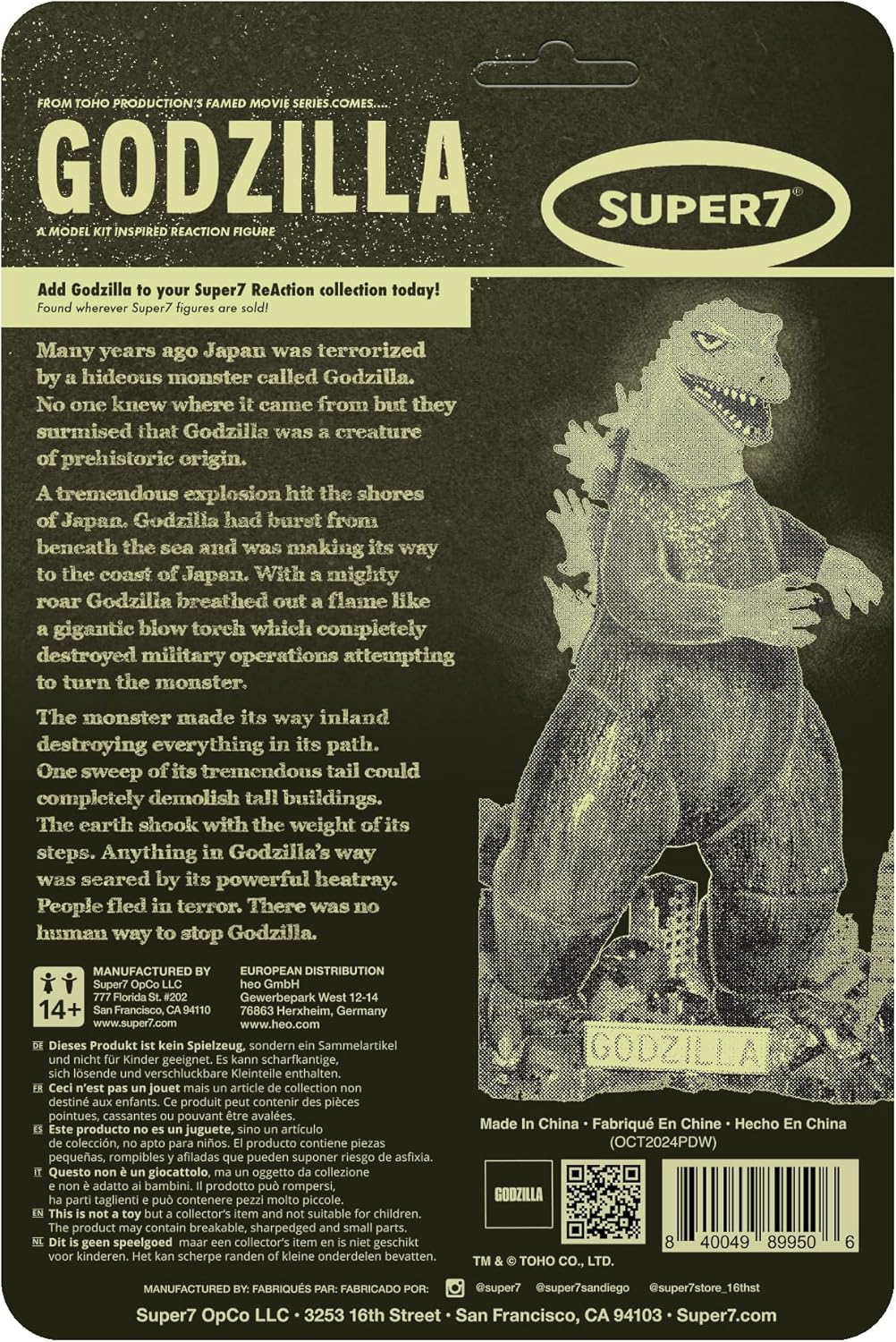 Super7 Toho Reaction Figures - Godzilla Model Kit (Glow) Action Figure