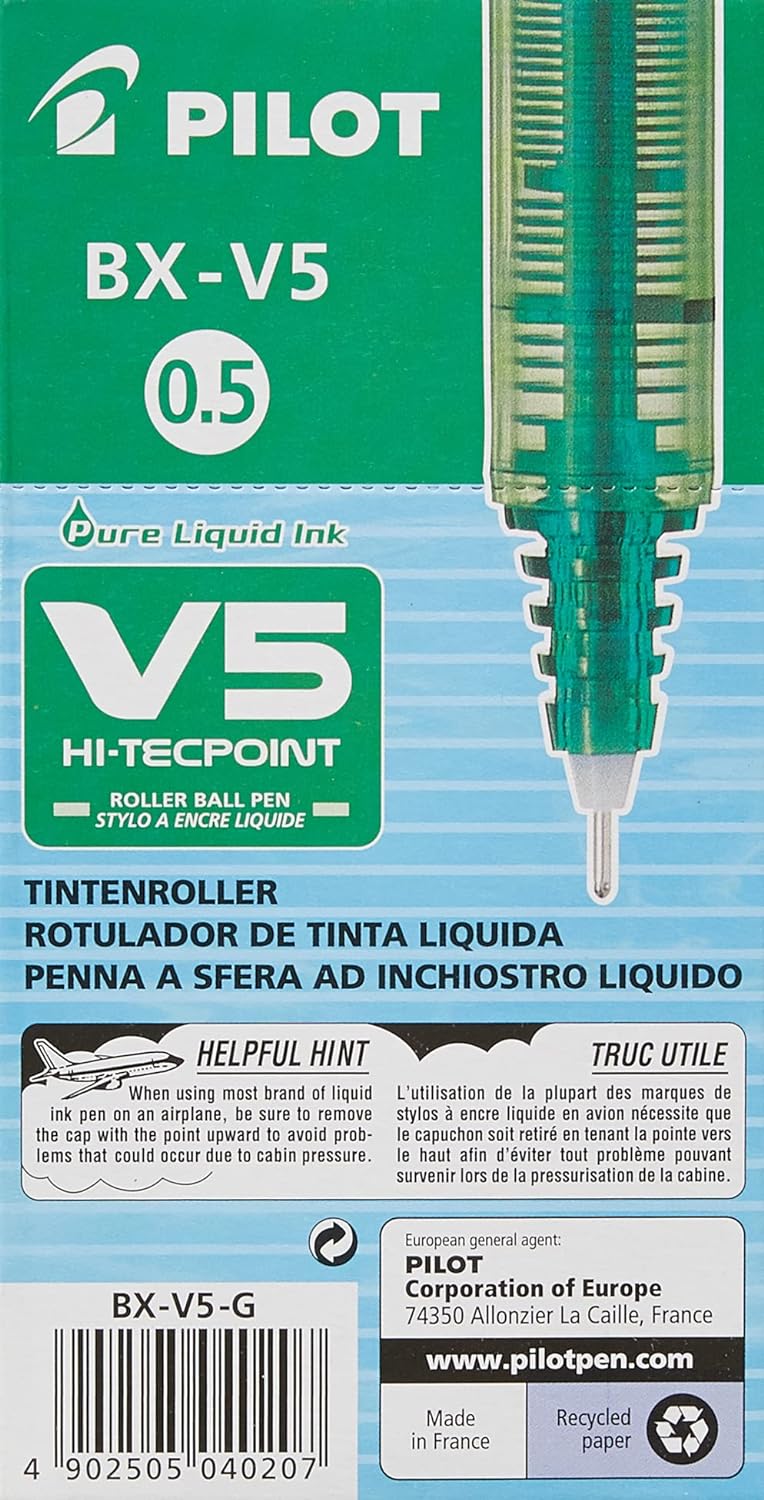 Pilot V5 Liquid Ink Rollerball 0.5 mm Tip (Box of 12