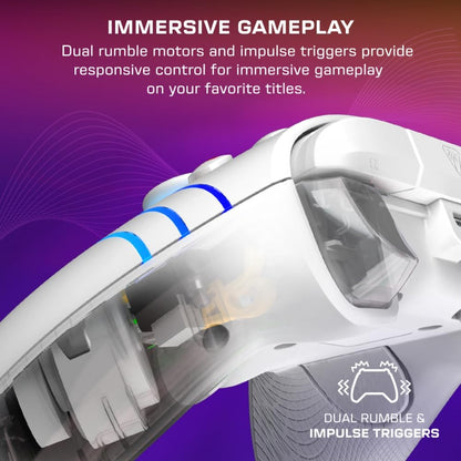 Turtle Beach Afterglow Wave Wit Bekabelde RGB-Gamingcontroller – Gelicentieerd voor Xbox Series X en S, Xbox One en Windows – Toewijsbare knoppen, Hall-Effect-Hairtriggers, Audiobediening