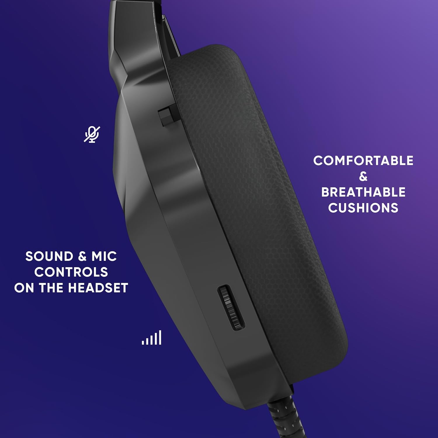 Oniverse Bedrade gaming-headset met verstelbare microfoon, compatibel met PS5 PS4 Switch Xbox PC Mac, led-gaming-hoofdtelefoon, 50 mm luidspreker, comfortabel en ademend, bekabelde jack - meteor