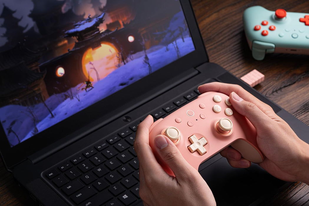 8Bitdo Ultimate 2C Wireless Controller for Windows PC and Android, with 1000Hz Polling Rate, Hall Effect Joysticks and Hall Triggers, and Remappable L4/R4 Bumpers (Peach