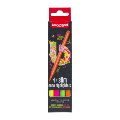 Bruynzeel Neon Slim markeerstiften 4-delige set