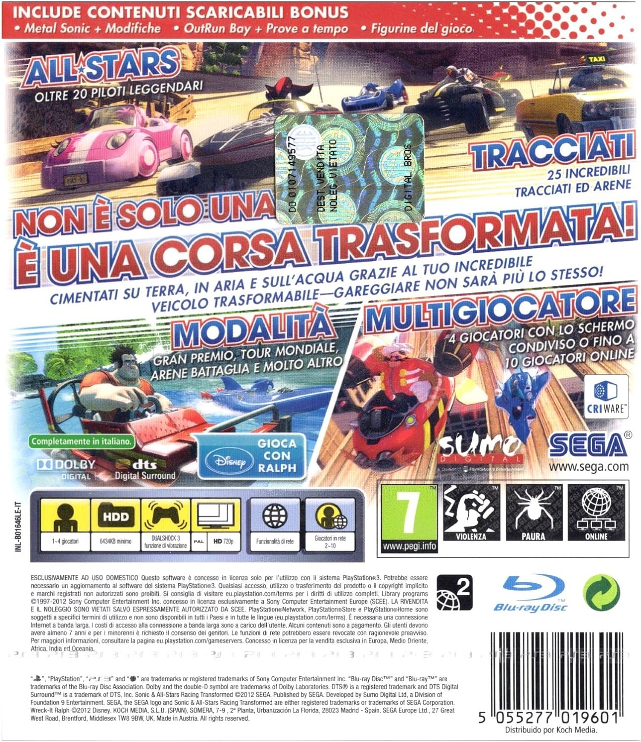 Ps3 Sonic All Star Racing Trasforme