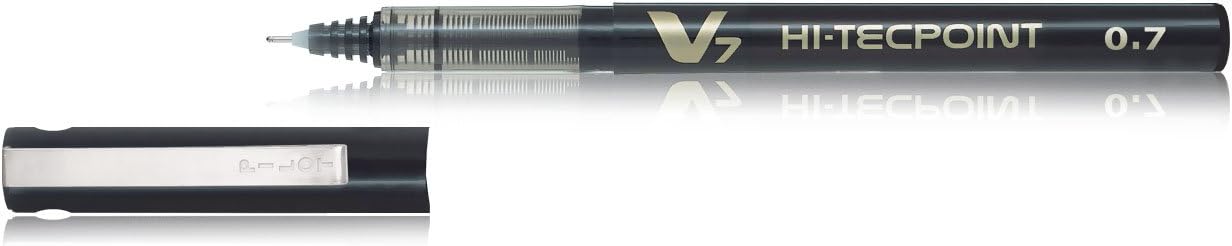 Pilot BX-V7-B Hi-Tecpoint Rollerball Pen, 0.7 mm Tip - Black, Box of 12