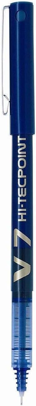 Pilot V7 Hi-Tecpoint Rollerball Pen, 0.7 mm Tip - Blue, Box of 12
