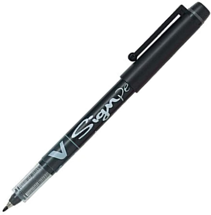 Pilot V Sign Pen Liquid Ink 2.0 mm Tip - Black, Box of 12
