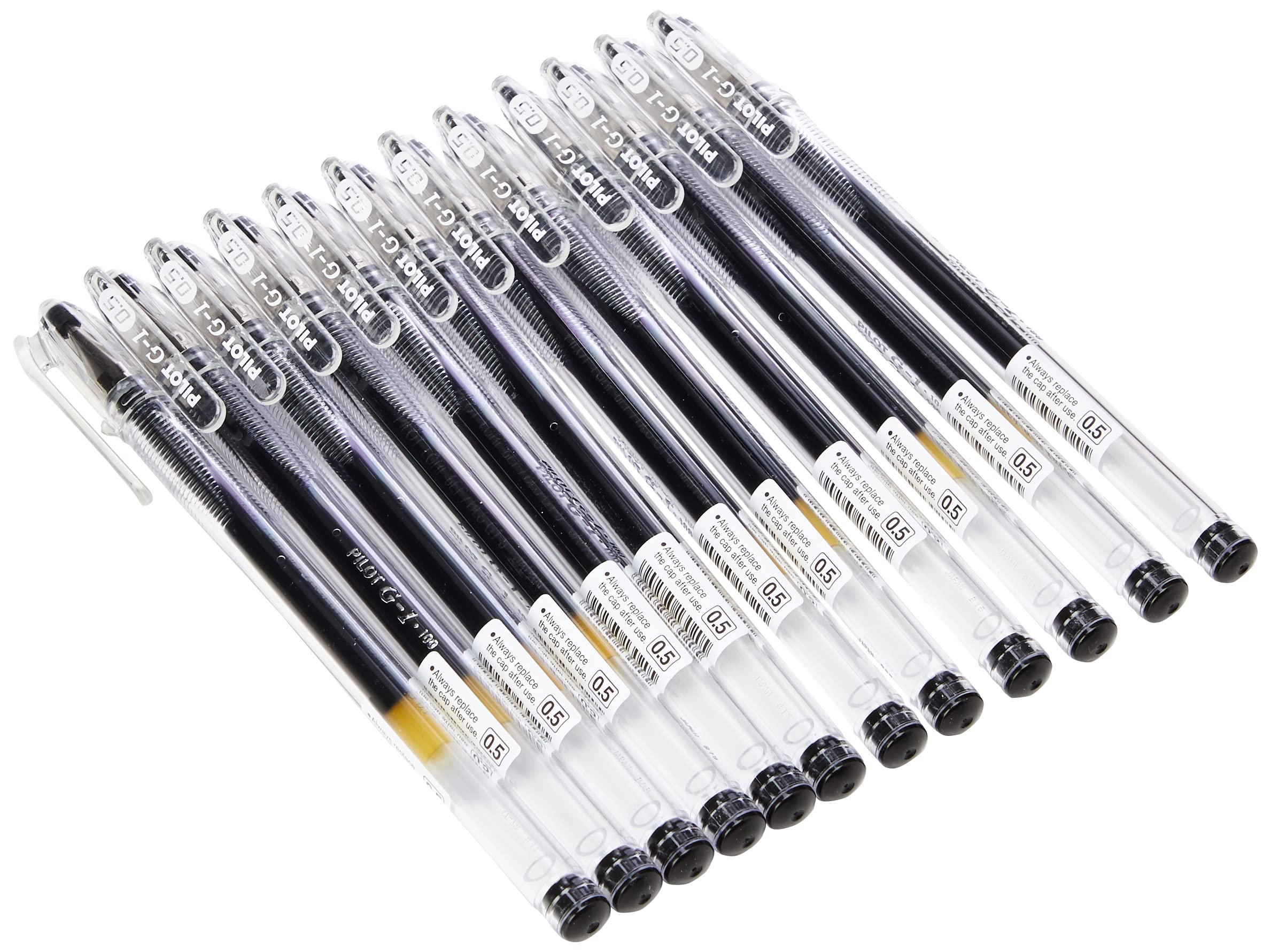 Pilot 101201 G105 Gel Ink Rollerball Pen with 0.5 mm Tip - Black (Pack of 12