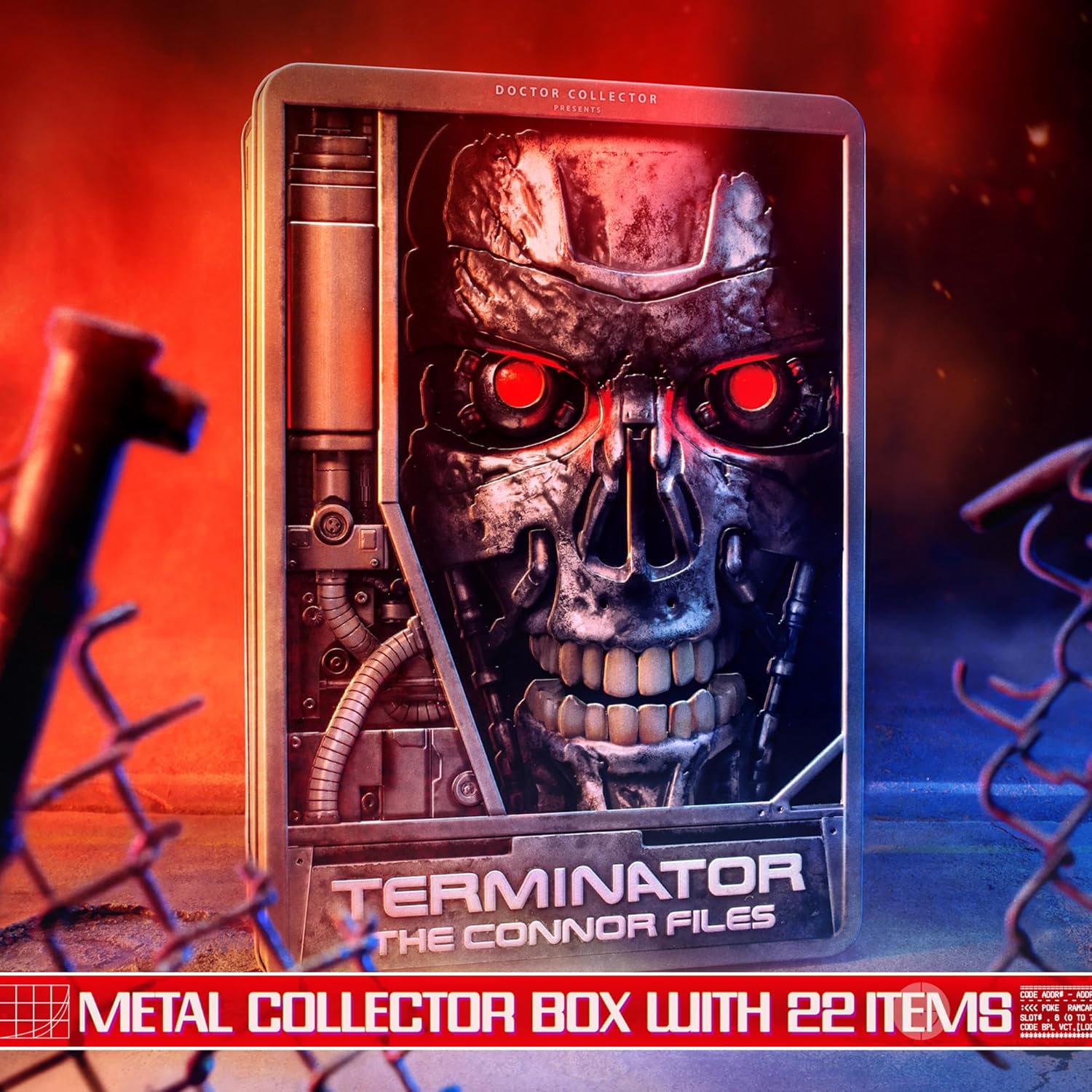 Doctor Collector Terminator The Connor Files Kit, Collectible Edition with exclusive accessories in a metal box