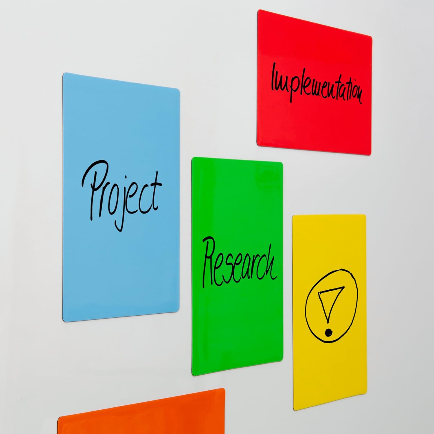 SIGEL MU103 Magnetic Notes, Pack of 25, 10 x 15 cm, 5 of Each in Blue/Yellow/Green/Orange/Red, Magnetic Paper, for Agile Work, for Marking and Attaching to Whiteboards