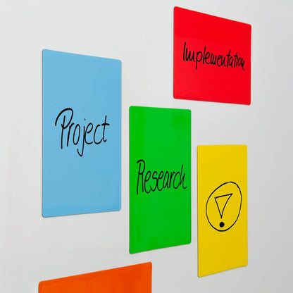 SIGEL MU103 Magnetic Notes, Pack of 25, 10 x 15 cm, 5 of Each in Blue/Yellow/Green/Orange/Red, Magnetic Paper, for Agile Work, for Marking and Attaching to Whiteboards