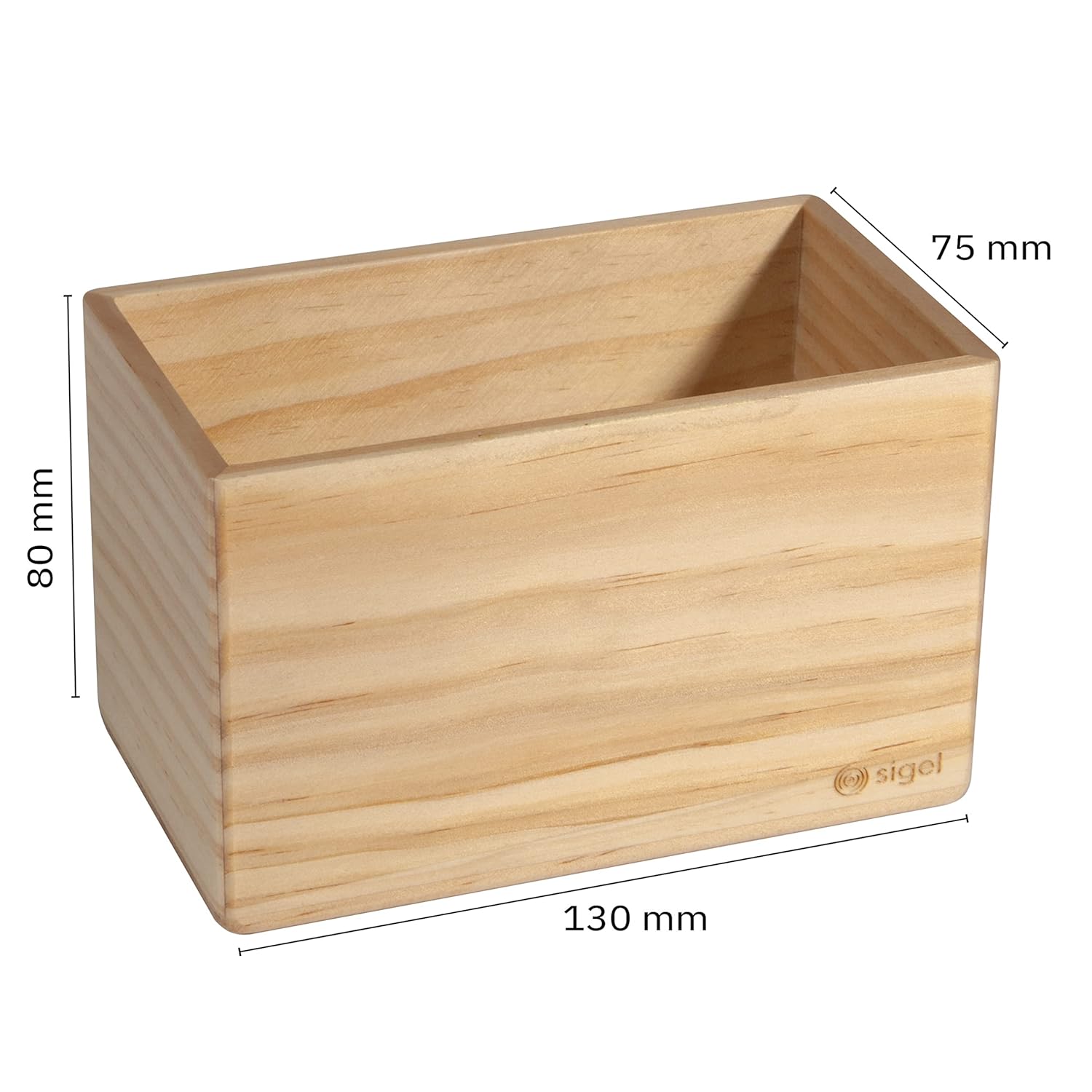 SIGEL BA401 Storage box, Beige, 13 x 8 cm, solid wood pine, integrated magnets, for magnetic WhiteBoards and Glass Boards